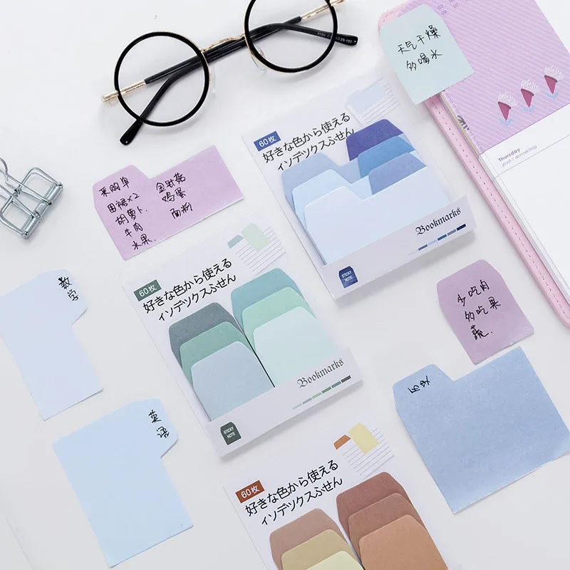 

Creative Stationery Gradient Color Memo Pad Classification Message Index Stickers Office Learning Classification Tips Memo Pad
