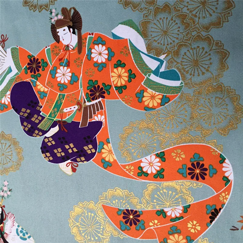 BZ10-100X140cm-Retro-Japanese-Dancing-Geisha-Cotton-Fabric-Bronzing ...