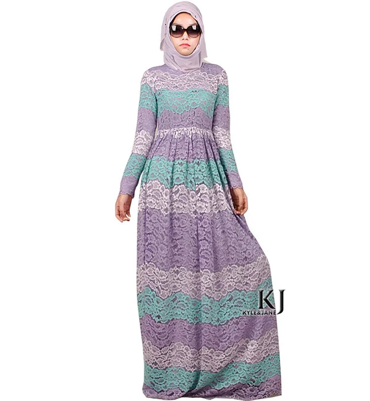 Новинка Для женщин элегантное котельное Макси длинное платье-Кафтан мусульманская абайя французская кружевная ткань Турецкая абайа с подкладкой 4-0224