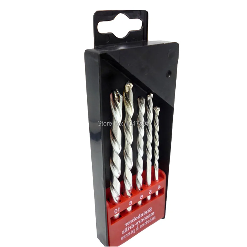 

5pcs Masonry Drill Bit Carbide Tip Masonry Hammer Drill Bits for Brick Concrete Stone Block Drilling 4mm 5mm 6mm 8mm 10mm