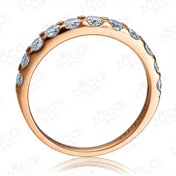 ZOCAI натуральный 0 55 CT Сертифицированный SI / H Круглый вырез 18K розовое золото