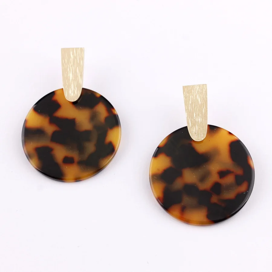 

Unique Geometric Round Oval Resin Leopard Drop Earrings For Women Fashion Acetate Sheet Aragon Drop Earrings Christmas Gifts