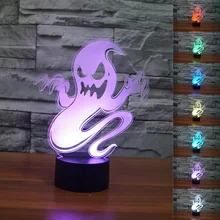 Креативный Хэллоуин Glost ночник и лампа светодиодный 3d-ночник акриловый красочный градиент атмосферная лампа Новинка освещение