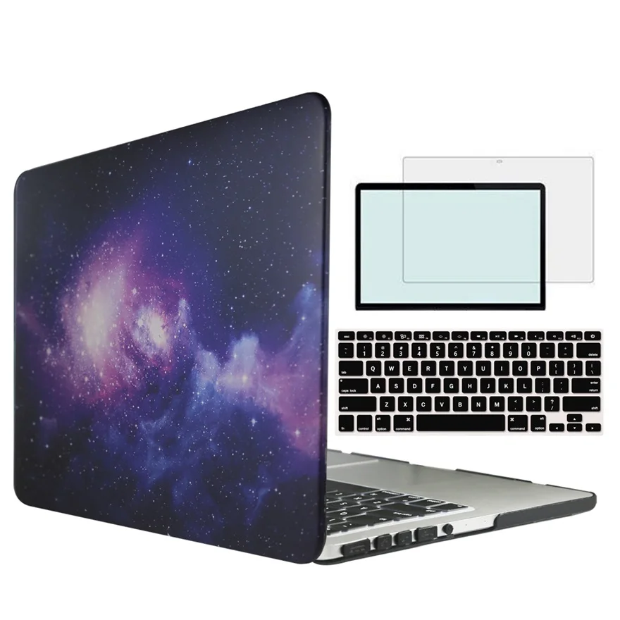 Чехол для ноутбука с принтом для MacBook Air Pro retina 11,6 12 13,3 15,4 дюймов для нового Mac Book 13 15 с сенсорной панелью+ чехол для клавиатуры+ подарок - Цвет: Galactic Purple