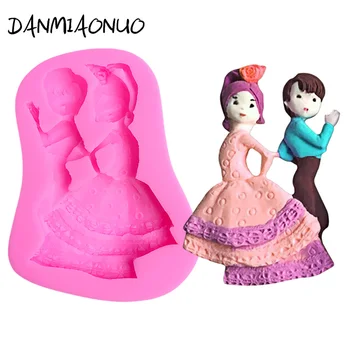 

Wedding Decoration Boy And Girl Dancing Silicone Mold Cake Decorating Baking Tools Silicone Chocolate Mold Cake Fondant A415324