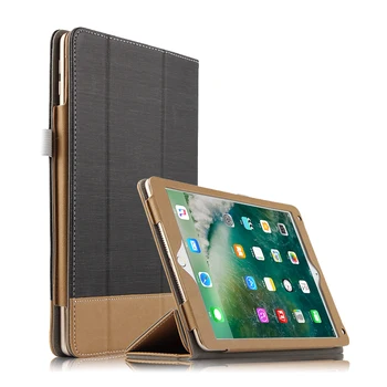 

High Quality Fold Canvas Folio Stand PU Leather Cover Magnet Smart Sleep Case For Apple iPad 9.7 2018 2017 Tablet + Film + Pen
