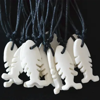 

Wholesale 2020 New arrival white yak bone fish skeletone pendants necklaces for women men 12pcs/lots Free shipping