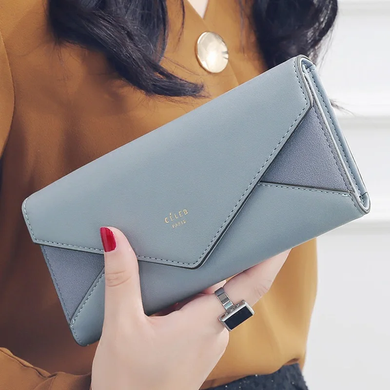  New Style Envelope Designer Clutch Wallets For Women Hasp Pocket To Coin Card Holder Female Purses 