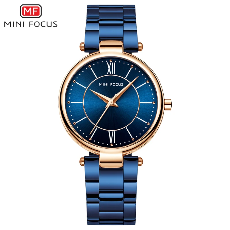 MINI FOCUS Quartz Watches for Women Stainless Steel Simple Wristwatch for Lady Woman Waterproof Relogios Clock MF0189L Blue MINI FOCUS Quartz Watches for Women Stainless Steel Simple Wristwatch for Lady Woman Waterproof Relogios Clock MF0189L Blue