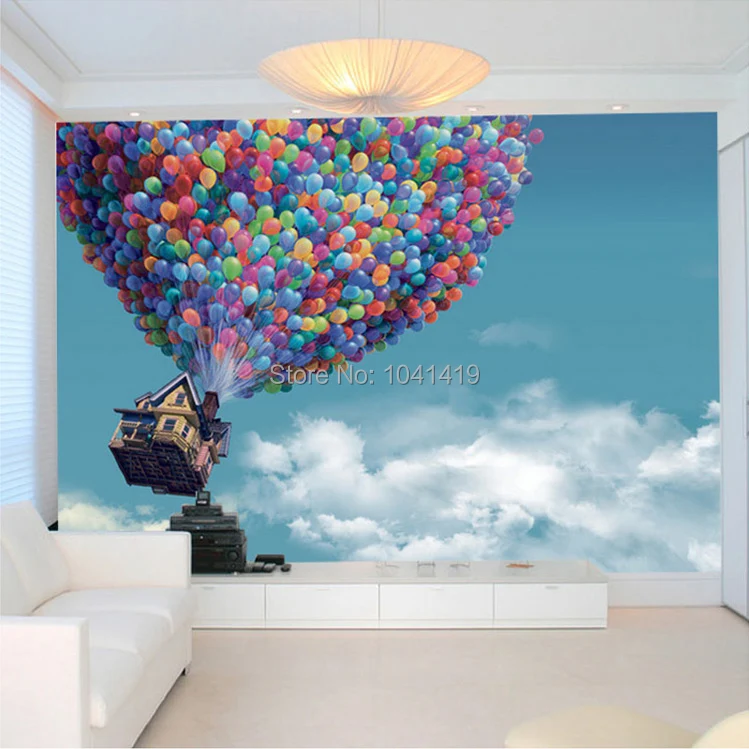 Большая фреска гостиная детская спальня диван фон Индивидуальные 3D фото обои голубое небо горячий воздух воздушный шар настенная бумага