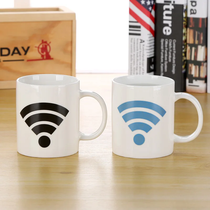 

Promotion! Signal Creative Ceramic Mug Water Transfer Gift Cup Magic Cup Temperature Sensing Color Changing Coffee Mug