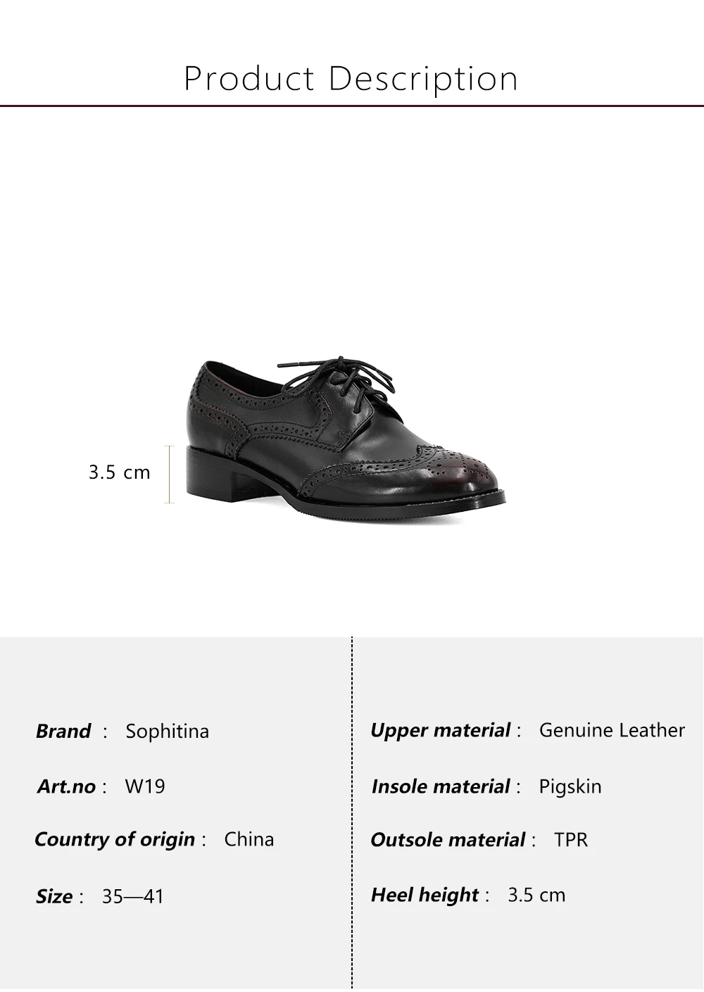 SOPHITINA/ Женские туфли из натуральной кожи. Кожаные ботиночки со шнуровкой. Всесезонная обувь с округленным мыском на квадратном каблуке. Повседневная обувь в британском стиле. Модные офисные женские туфли. W19