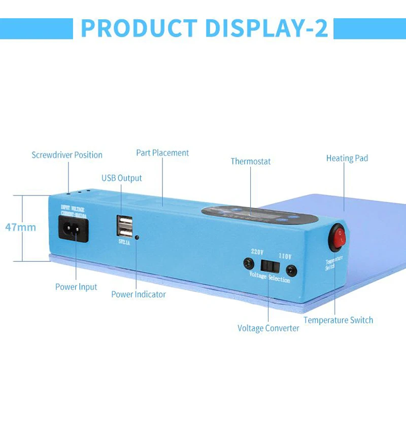 Jyrkior Солнечный свет S-918E ЖК-синий экран разветвитель нагревательный этап сепаратор колодки для iPhone iPad ЖК-экран сепаратор инструмент