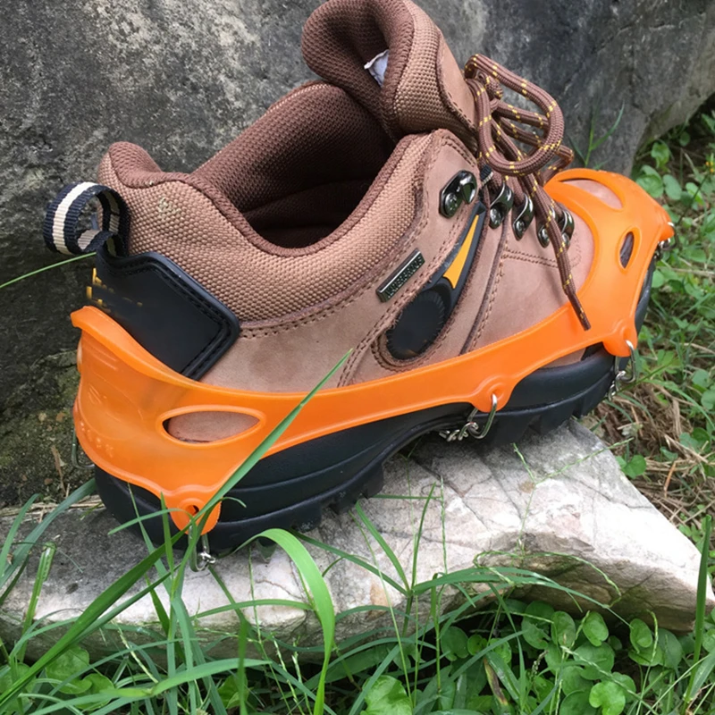 Quality Outdoor Climbing Antiskid Crampons Winter Walk 18 Teeth Ice Fishing Snowshoes Manganese Steel Slip Shoe Covers (10)