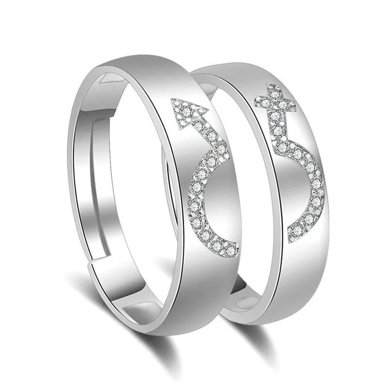 925 пробы Серебряное обручальное кольцо, пара влюбленных, кольца для мужчин и женщин, регулируемые кольца, модное серебряное кольцо для влюбленных - Цвет основного камня: K83