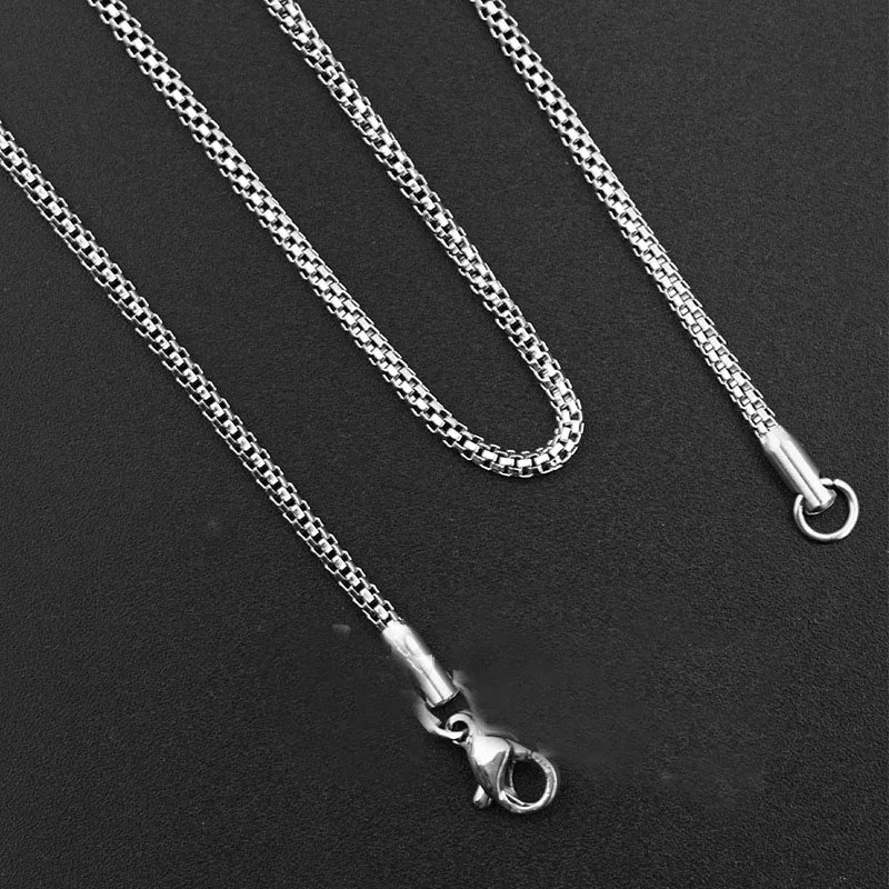 12PCS Fashion Stainless Steel 2mm Round Knotted Chain Necklaces 65cmin