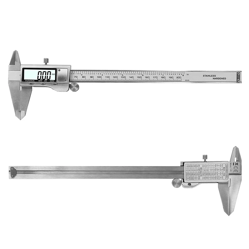 0-200 мм 8 дюймов нержавеющая сталь Электронный штангенциркуль lcd электронный цифровой датчик нержавеющая+ коробка