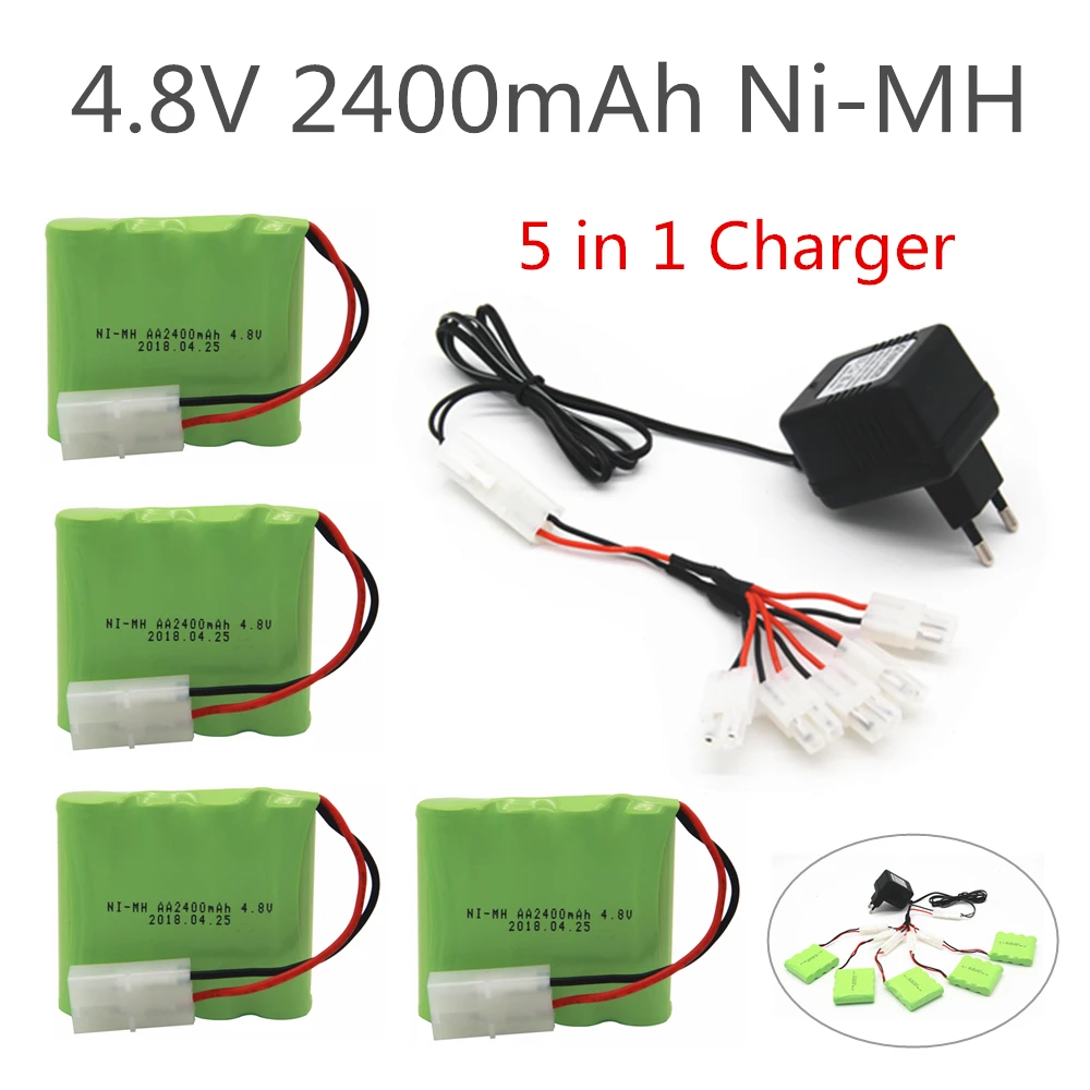 

Ni-MH Battery 4.8V 2400mAh Tamiya With 5 in 1 Charger For Remote Control Toys Lighting Electric Tool AA Group RC TOYS Battery