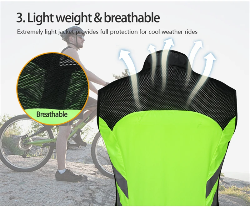 WOSAWE Reflective Cycling Vest Warning High Visibility Safety Vest Ciclismo Motorcycle Sports Team Uniform Bike Clothing