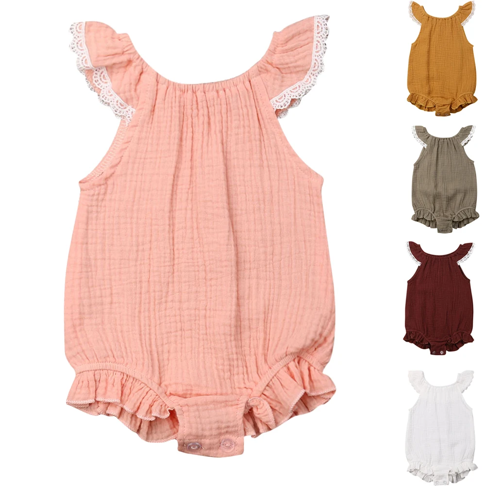 Cute Infant Baby Girls Romper Bodysuit Babygrow Outfits Summer Clothes 0-24M