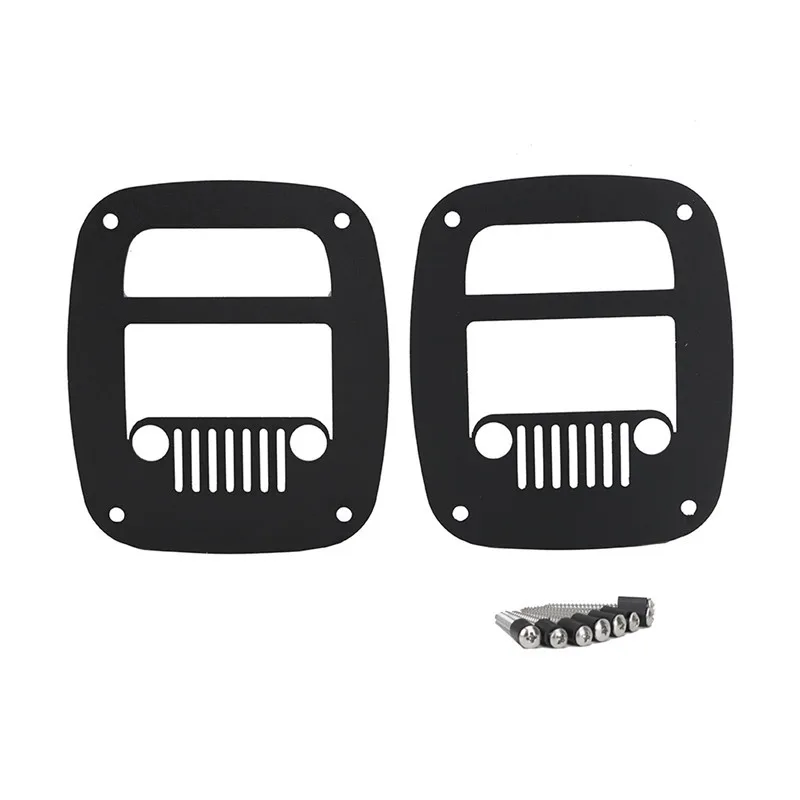 WISENGEAR For Jeep Wrangler TJ 1996-2006 Rear Tail Light Lamp Cover Protector Guards For Wrangler YJ 1987-1995 Sport Sahara Rubicon Black (18)