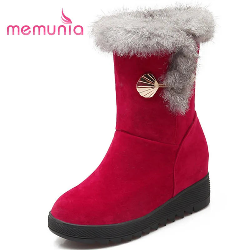 

MEMUNIA large size 34-42 women boots elegant metal decoration fashion boots comgfortable low heel new 2018 ankle boots