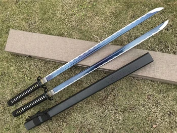 

High Quality Set Japanese Ninja Sword Samurai Katana Very Sharp Blue High Manganese Steel Blade