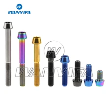 Титановый "Wanyifa" Болт M5x 9, 16, 18, 20, 25 30 35, 40 45 50 55 60 мм шестигранный ключ конусности головки болта для Велосипедный вынос руля подседельный винт