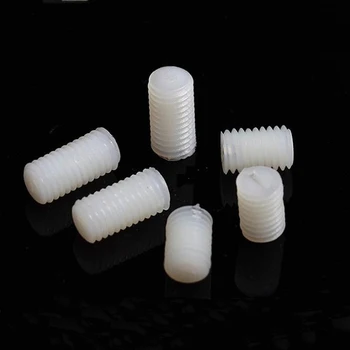 

M8 Grub Screws White Nylon Set Screws Plastic Thread Flat Head Metric Headless Slotted Bolt
