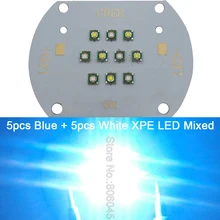 30 Вт Cree XPE XP-E светодиодный синий(5 шт.)+ белый(5 шт.) смешанный цвет светодиодный излучатель коралловый светодиодный светильник 30-36 в 1000MA