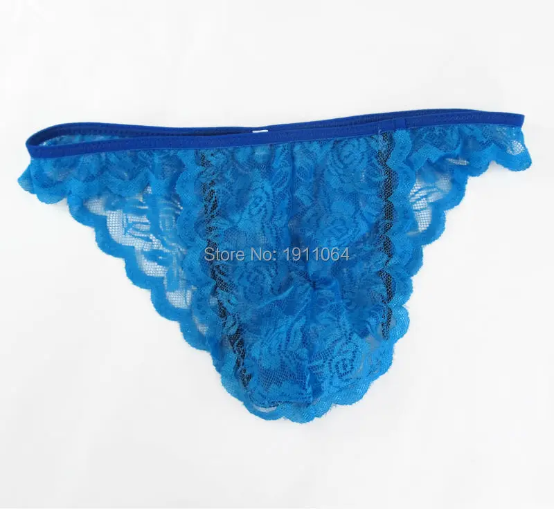 Mens Lace Sexy Underwear G2929 Rose Flower Lace Low Rise pouch Tanga Royal 5