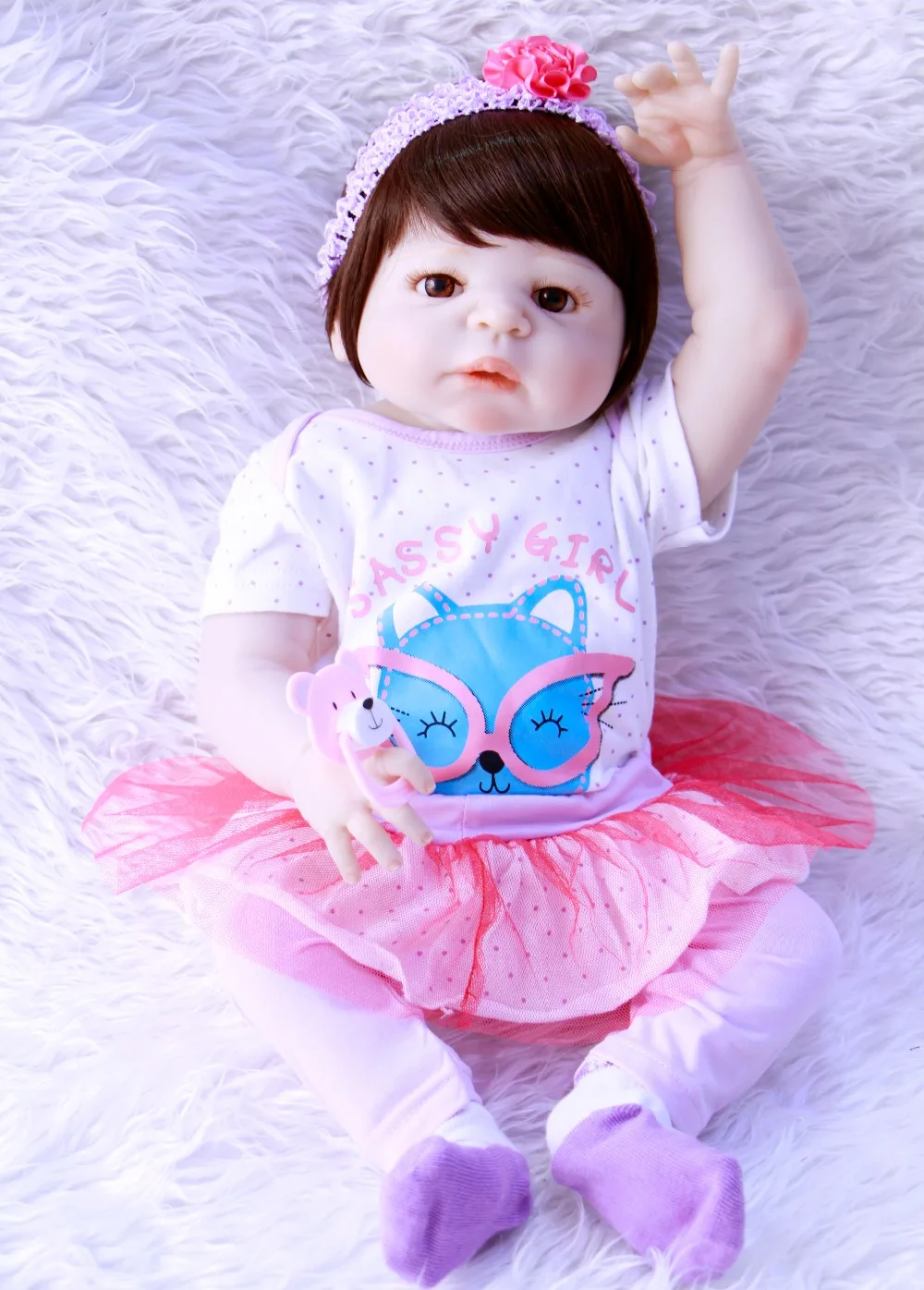 

57cm Silicone Reborn Baby Alive Girl Dolls with Silicone Full Body Soft baby reborn menina kids birthday presents toys