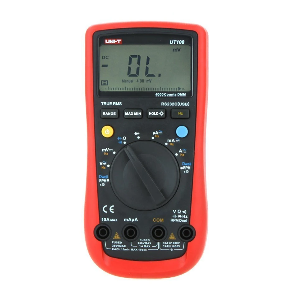 

Digital Multimeters UNI-T UT108 Handheld Automotive Multi-Purpose Meters AC DC Volt Amp Ohm Hz Temp Meters 2000 Counts