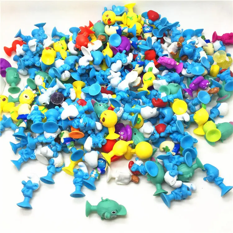 

100pcs/Lot Mini Cartoon Cute Sucker Small Monster Animal Rubber Sucker Children's Toy Tiny Dolls Action Figures S4290