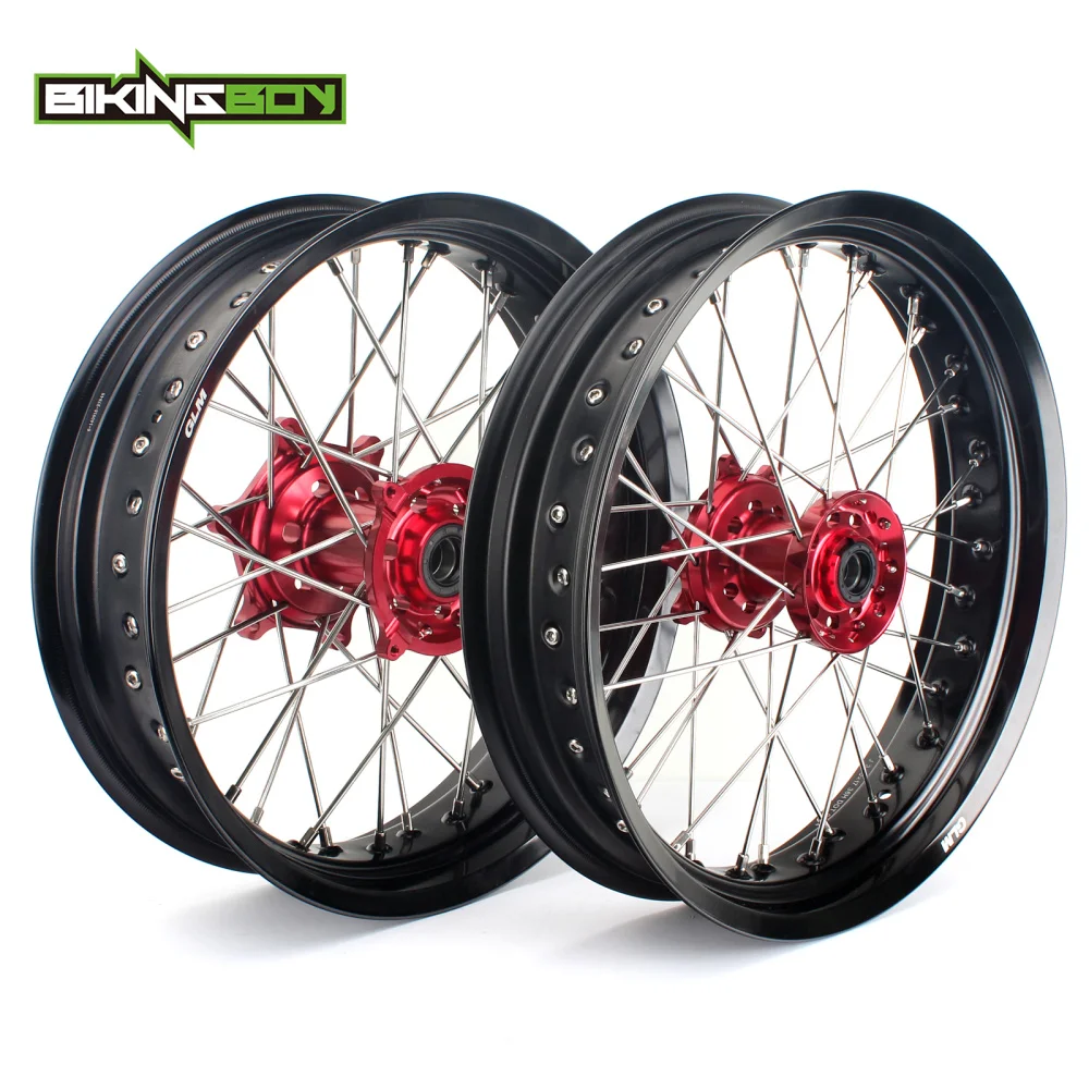 BIKINGBOY 1" x3.5x4.5 Supermoto для Honda CR 125 250 R 2002-2013 CRF 250 R 2004-2013 CRF 450 R 200-2012 полный комплект обода колеса наборы