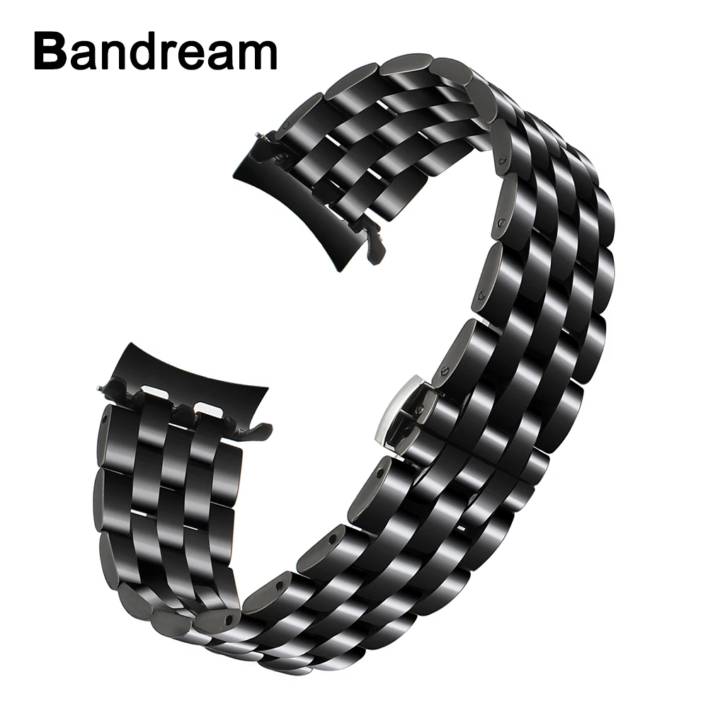 Vente 22mm Curved End Bracelet En Acier Inoxydable pour Samsung Vitesse S3 Classique Frontière R760 R770 Bande de Montre Bracelet En Métal Bracelet Bracelet