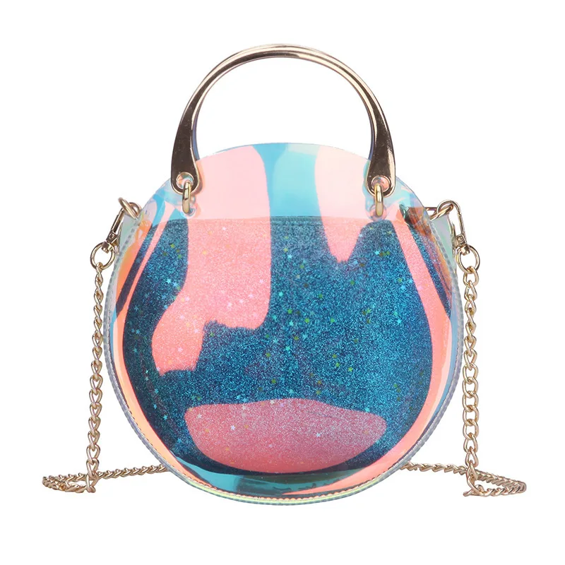 

Fashion Mini Circle Bag For Women 2019 Summer Jelly Bag Luxury Handbags Women Bags Designer Shoulder Transparent Bags Sac D021