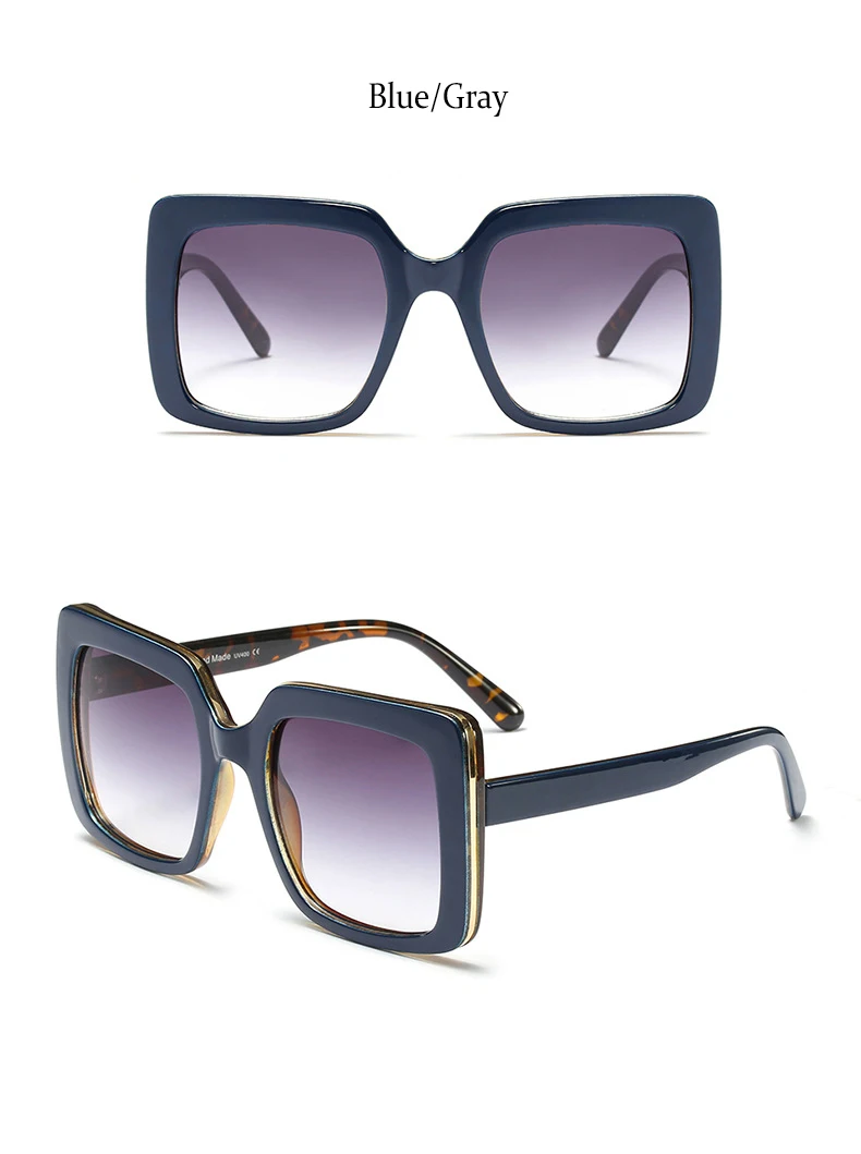 Ретро Квадратные Солнцезащитные очки для женщин, фирменный дизайн, большие размеры, модная оправа, солнцезащитные очки для женщин, градиентные оттенки, Oculos UV400