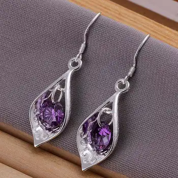 

gorgeous design noble elegant high quality fashion silver color crystal zircon Earring Jewelry free shipping for women ladyE207