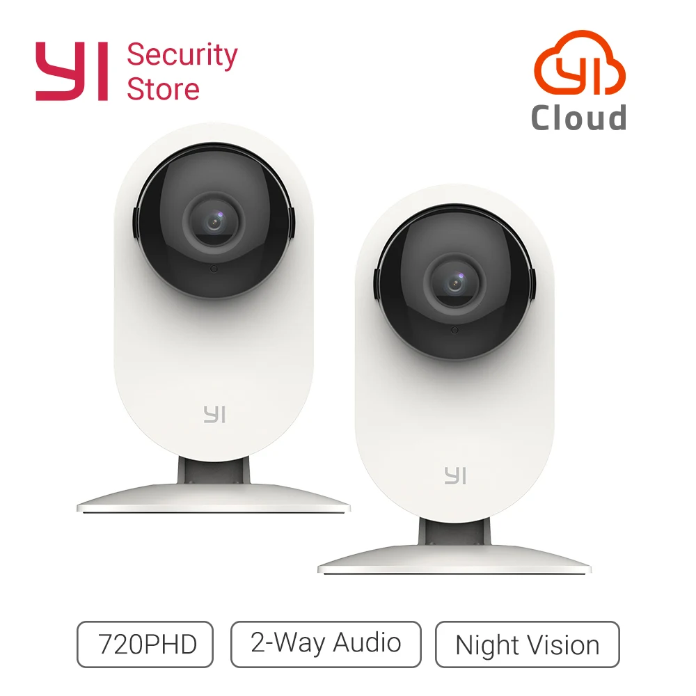 YI Home Camera 720P 2pc Night Vision WIFI Cam IP Wireless Network Security Surveillance Camera Owl