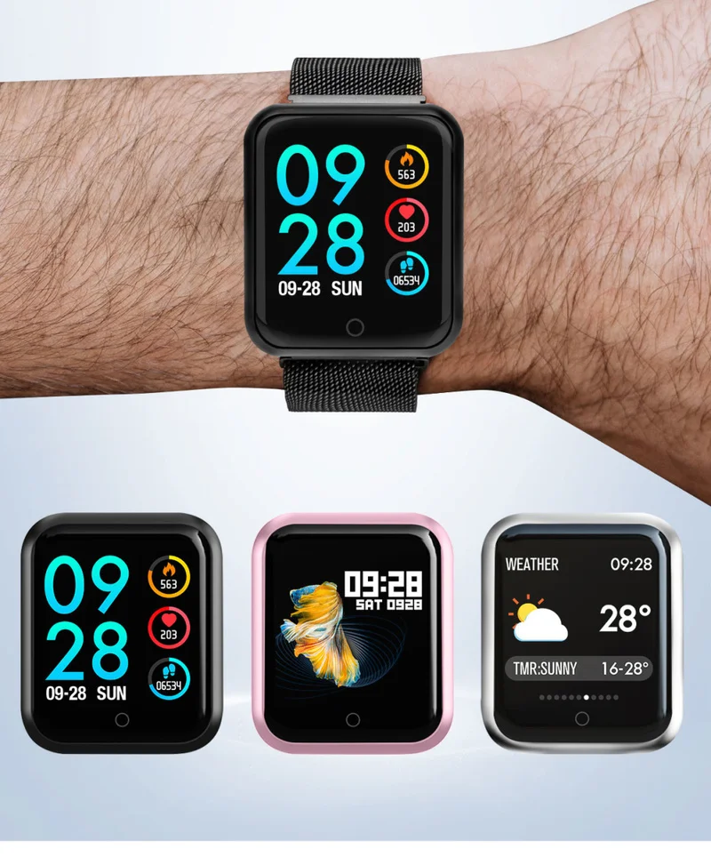 Smart Watch P68 Fitness Bracelet Activity Tracker Heart Rate Monitor Blood Pressure Sports IP68 for ios Android iPhone X XS | Электроника