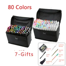 80 colors mark pen Animation manga Design Paint Sketch Copic Markers Drawing soluble pen cartoon graffiti posca art markers Pens