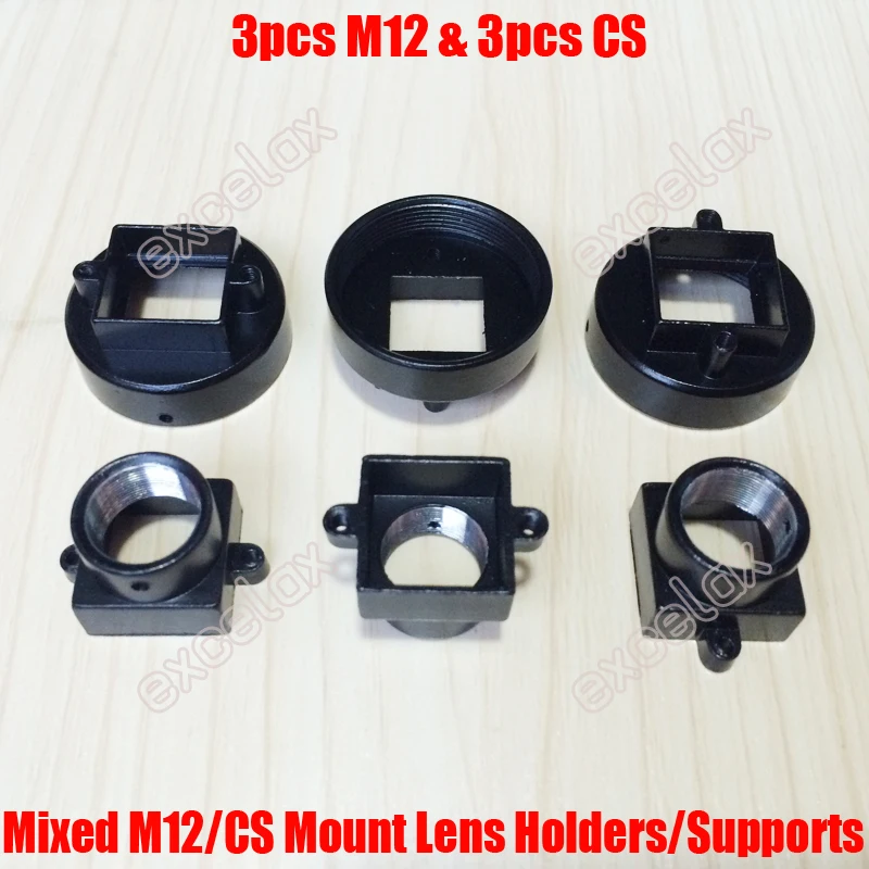 

Mixed 3x M12 MTV & 3x CS Zinc Alloy Metal Lens Mount Holder Support Bracket CCTV Security Camera Board Module Adapter Connector