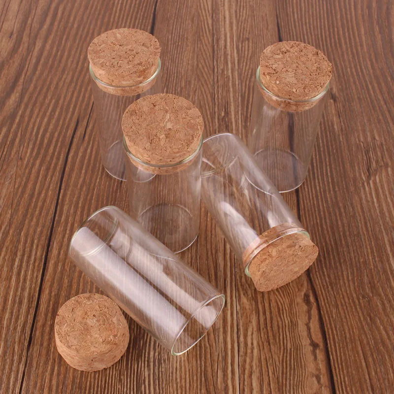 Dia 30mm: 15ml 25ml 30ml 35ml 40ml 50ml 60mlTransparent Glass Test Tube Vials Terrarium with Cork Stopper Glass Container 24pcs 3