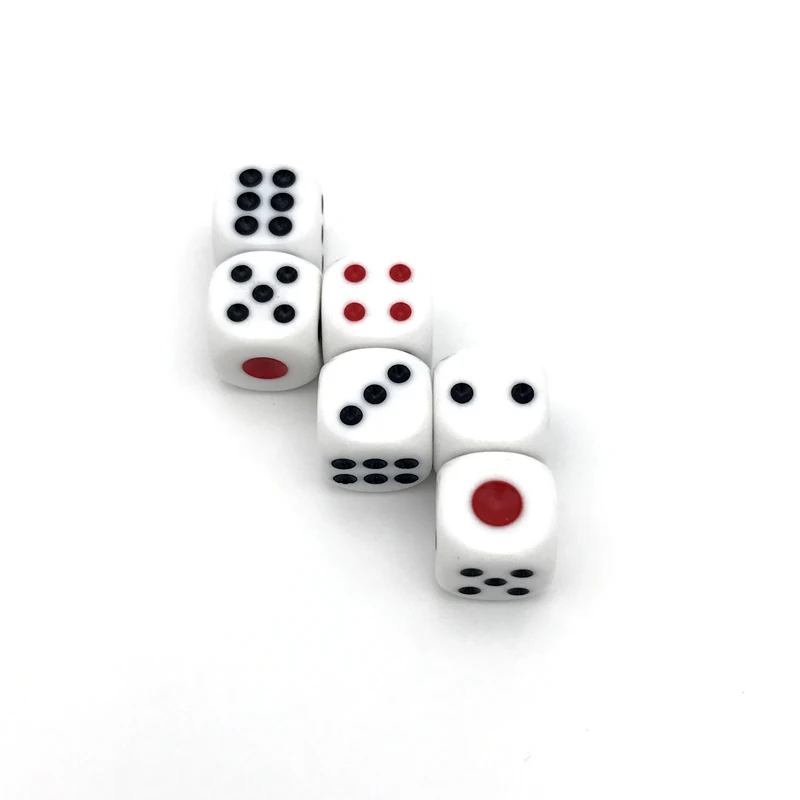 New 20Pcs/Lot High-quality 16mm Drinking Dice Red and Black Dots Rounded Corner White Dice entertainment game Dedicated qenueson New 20Pcs/Lot High-quality 16mm Drinking Dice Red and Black Dots Rounded Corner White Dice entertainment game Dedicated qenueson