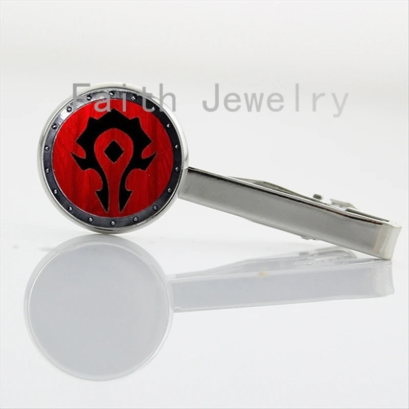 

Trendy cool men accessory case for Wow World of Warcraft Horde tie clip fashion modern game necktie clamp bar pin boy gift NS226