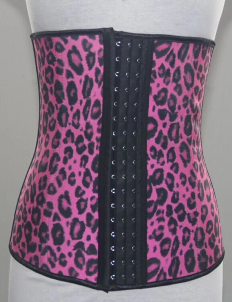 2015 2colors 3 hook latex rubber corset Wholesale Price Animal Print