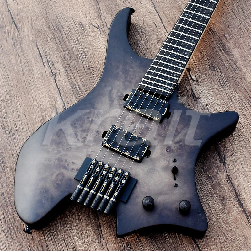

Krait headless guitar strandberg headless electric guitar alder wood fanned fret ebony fret black hardware free shipping