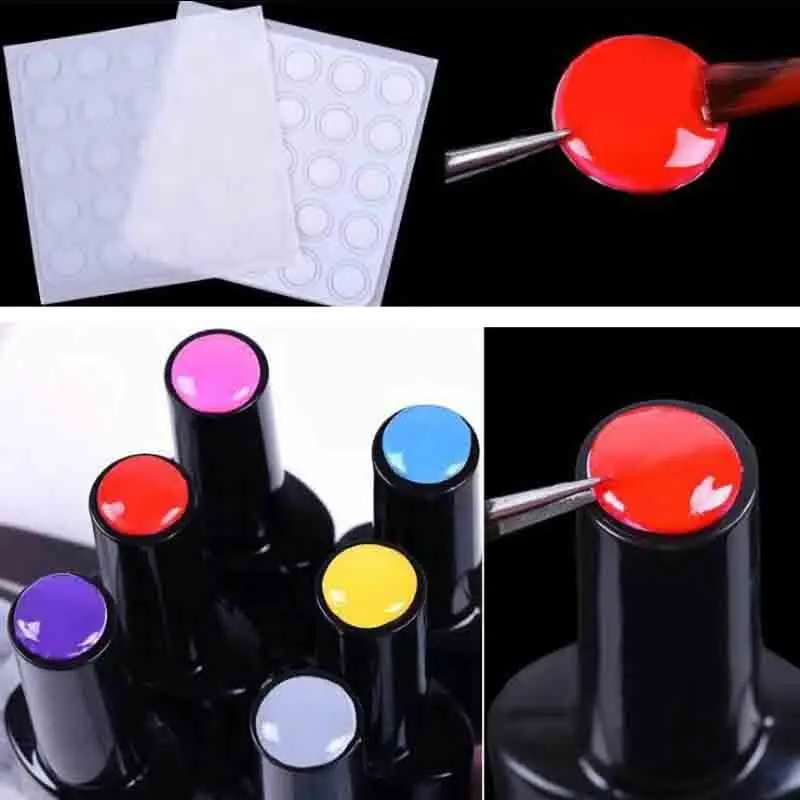 

1sheet 25 colors Nail Polish Color Silicone Card Adhesive Label Sticker Nail Gel Polish Color Button UV Gel Polish Display