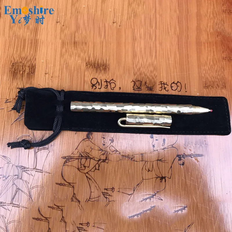 Emoshire Handmade stone bronze pen signature pen personality brass pen metal neutral pen custom couple student gift gift (4)